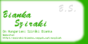 bianka sziraki business card