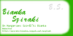 bianka sziraki business card